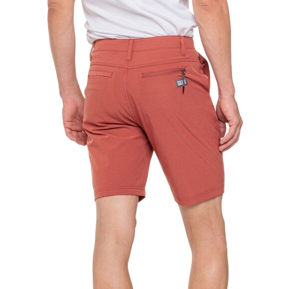 SAXX Pants Go to Town 2-in-1 Shorts 9” Desert Red Mens size 28 NWT $70 - Picture 2 of 11